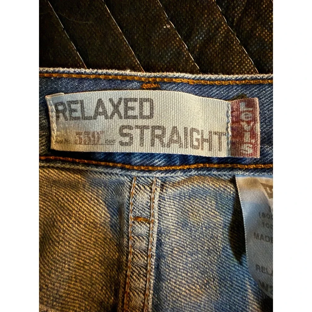 Levis 559 Relaxed Straight Jeans Mens 34x32 Blue Red Tab Y2K Denim